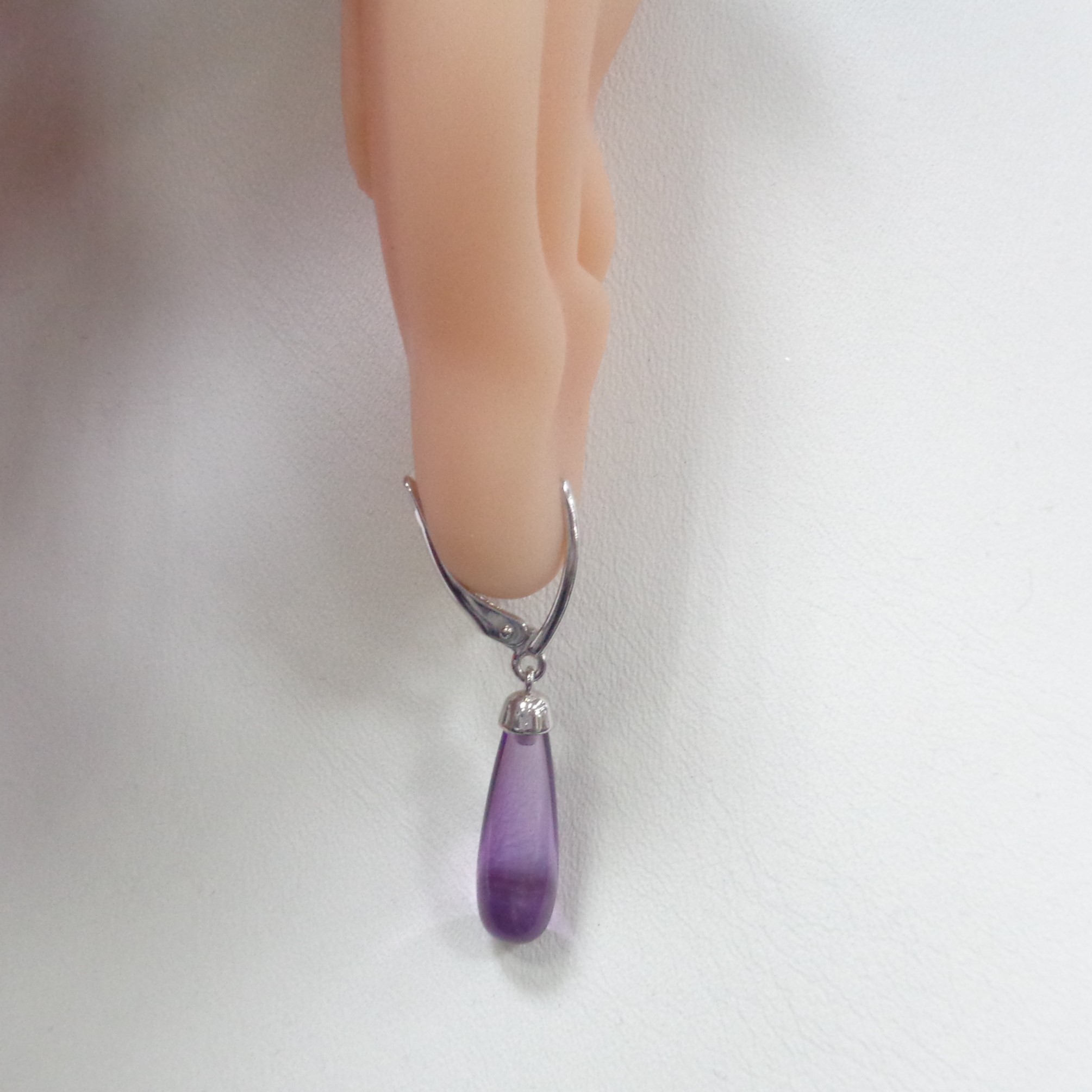 Серебряные серьги с аметистами